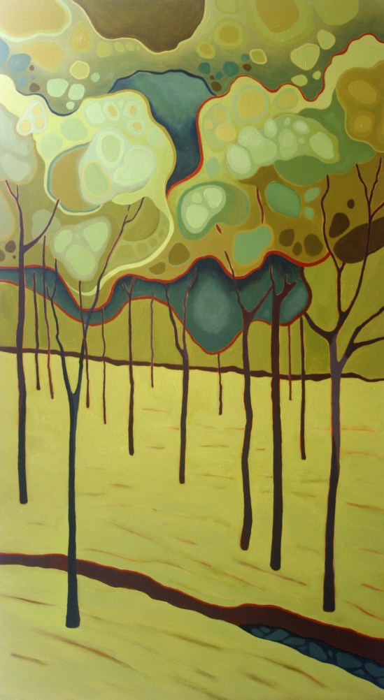 Green Trees Abstraction 2012 30%22 x 54%22