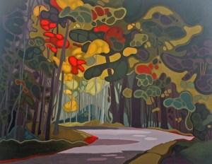 Forest Road, 42%22 x 54%22, Acrylic on Canvas, 2013