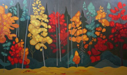 Autumn Extravaganza, 36%22 x 60%22, Acrylic on Canvas, 2014