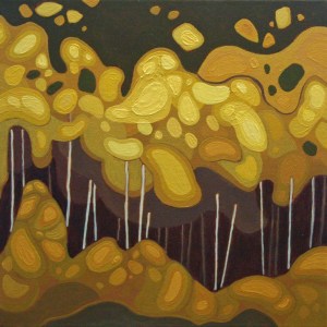 Birch Tree Stand, 14%22 x 14%22 (framed), Acrylic on Canvas, 2014