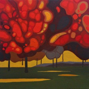 Maple Tree Stand I, 14%22 x 14%22 (framed), Acrylic on Canvas, 2014