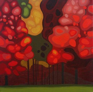 Maple Tree Stand II, 14%22 x 14%22 (framed), Acrylic on Canvas, 2014