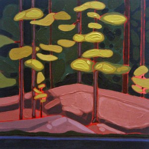 Wolf Lake II, !0%22 x 10%22, Acrylic on Wood Panel, 2014