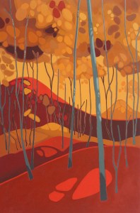 Red Hills, 2016, 24%22 x 36%22, Acrylic on Wood Panel