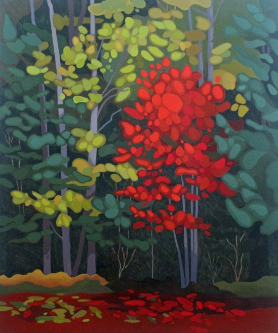 Red Tree III, 2017, 30 x 36,Acrylic on Canvas