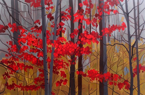 Red Leaves II, 2018, 60 x 40, Acrylic on Canvas