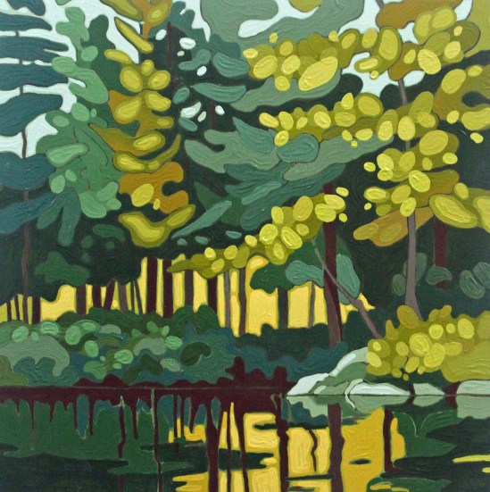 Wolf Lake VIII, 2019, 12 x 12, Acrylic on Wood Panel, Leanne Baird