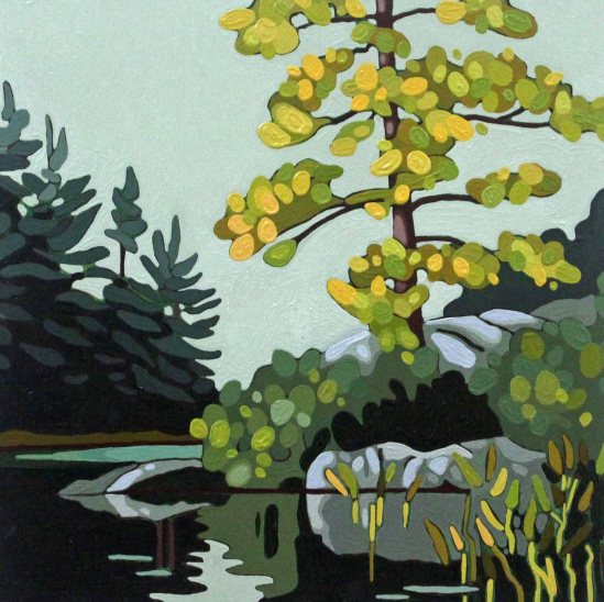 Wolf Lake XI, 2019, 12 x 12, Acrylic on Canvas, Leanne Baird