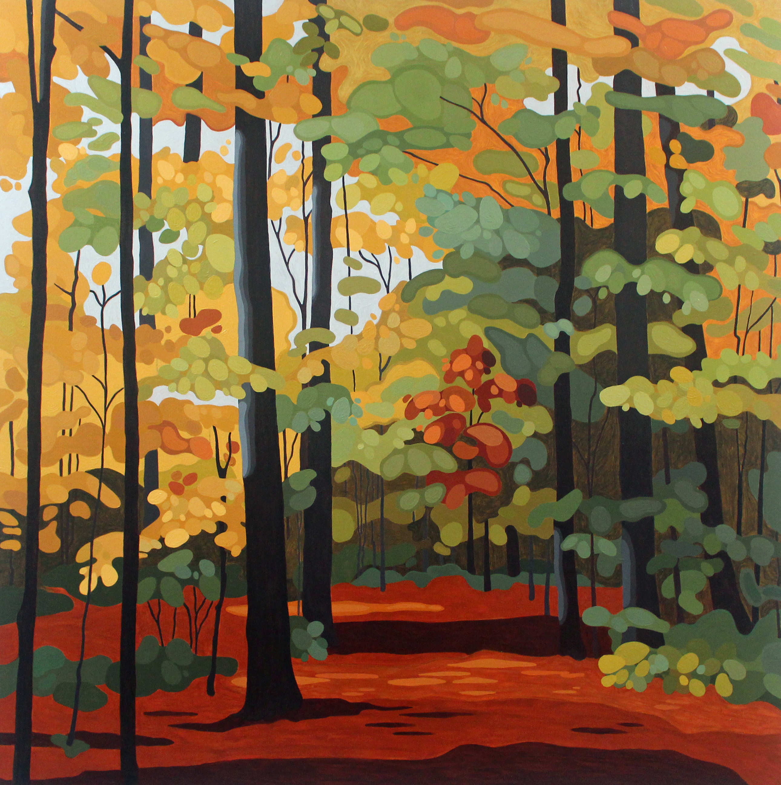 Autumn Forest, 2020, 40 x 40, Acrylic on Canvas