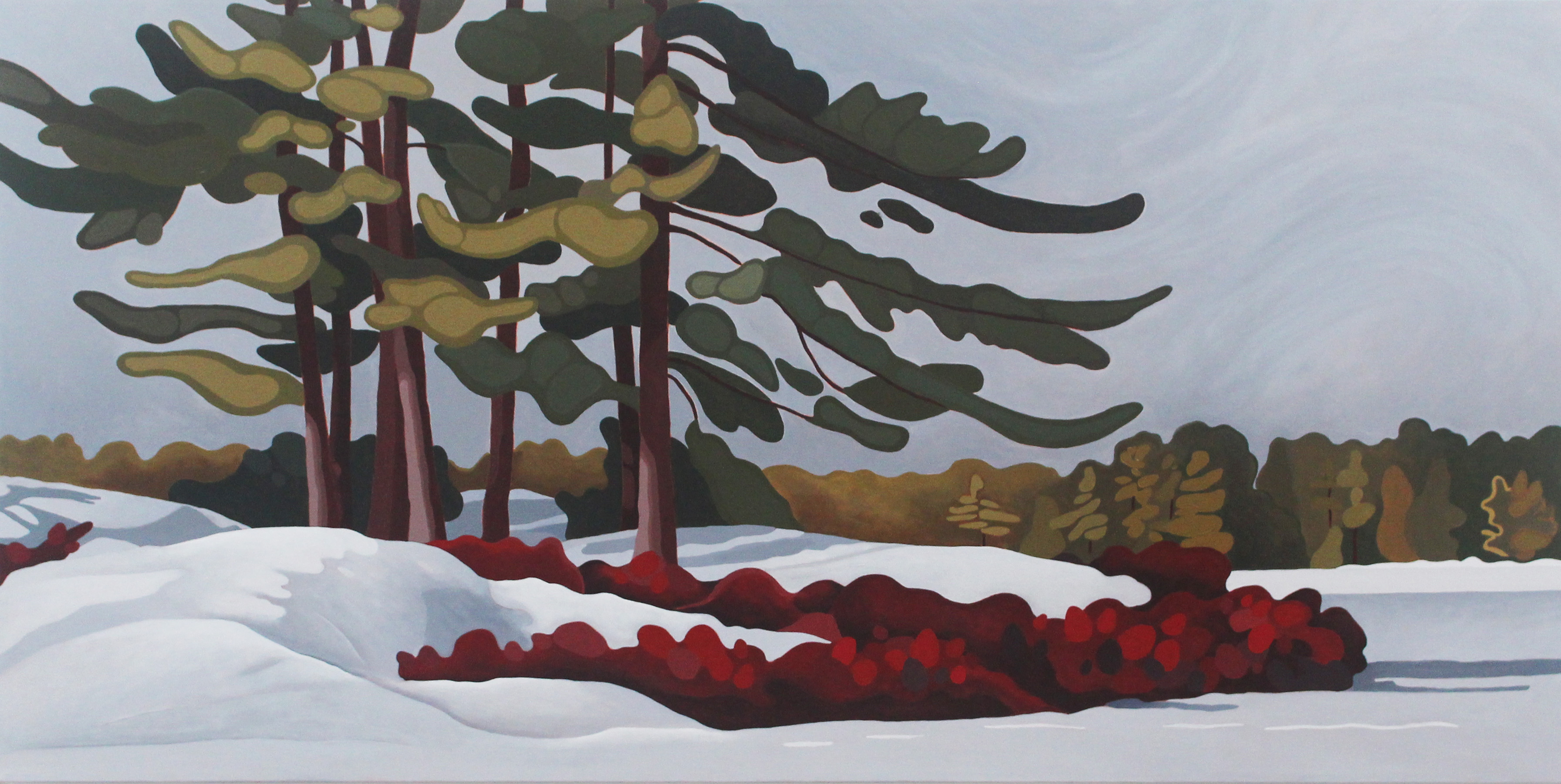 Wolf Lake Winter, 2020, 48 x 24, Acrylic on Canvas