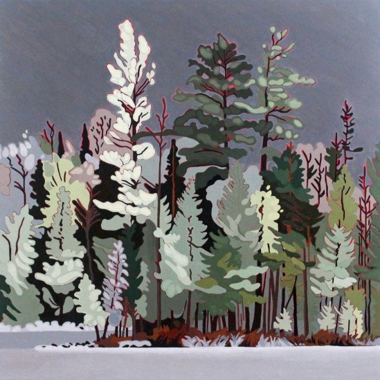 Frosted Trees, 2021, 30 x 30, Acrylic on Canvas